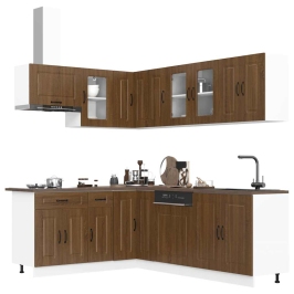 Mueble cocina Kalmar roble marrón 11 pzas madera contrachapada