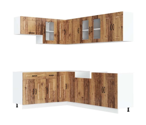 Mueble cocina Kalmar madera vieja 11 pzas madera contrachapada