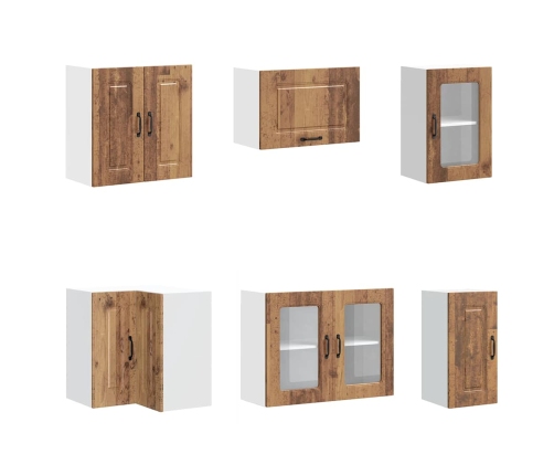 Mueble cocina Kalmar madera vieja 11 pzas madera contrachapada