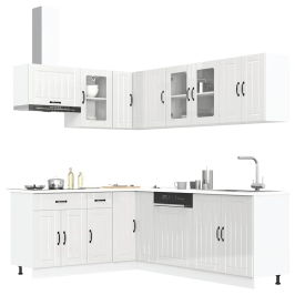 Mueble cocina Lucca blanco brillo 11 pzas madera contrachapada