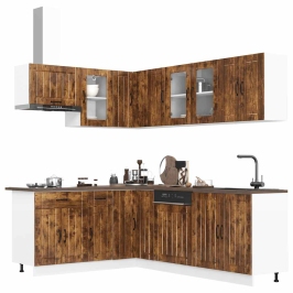 Mueble cocina Lucca roble ahumado 11 pzas madera contrachapada