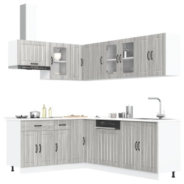 Mueble cocina Lucca sonoma gris 11 pzas madera contrachapada