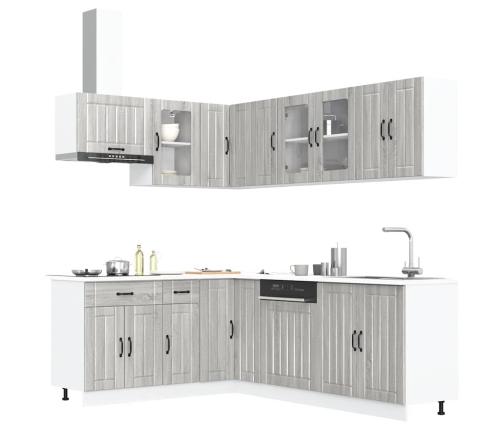 Mueble cocina Lucca sonoma gris 11 pzas madera contrachapada