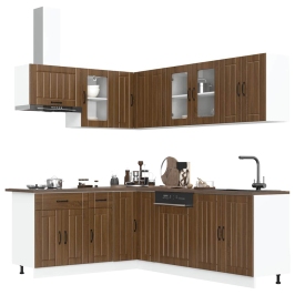 Mueble cocina Lucca roble marrón 11 pzas madera contrachapada