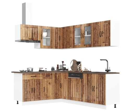 Mueble cocina Lucca madera vieja 11 pzas madera contrachapada