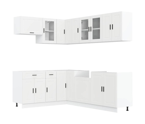 Mueble de cocina Porto blanco 11 piezas madera contrachapada