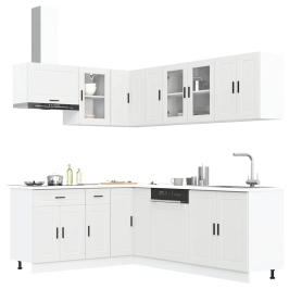 Mueble de cocina Porto blanco 11 piezas madera contrachapada