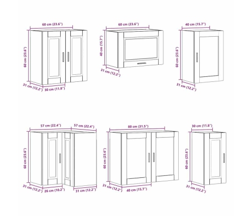 Mueble cocina Porto blanco brillo 11 pzas madera contrachapada