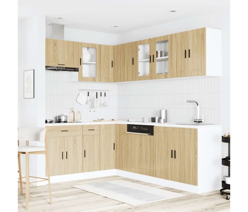 Mueble cocina Porto roble sonoma 11 pzas madera contrachapada