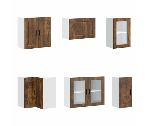 Mueble cocina Porto roble ahumado 11 pzas madera contrachapada