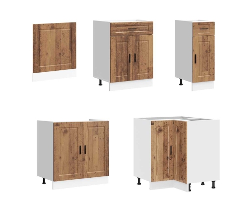 Mueble cocina Porto madera vieja 11 pzas madera contrachapada