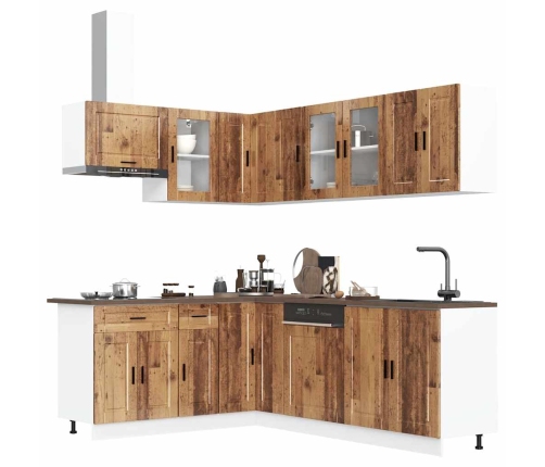 Mueble cocina Porto madera vieja 11 pzas madera contrachapada