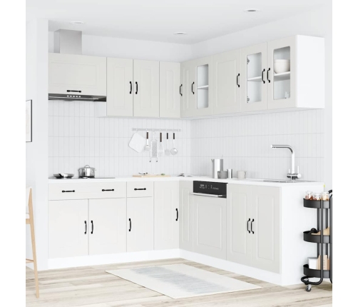 Mueble de cocina Kalmar blanco 11 piezas madera contrachapada