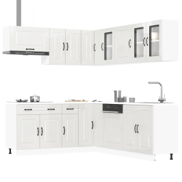 Mueble cocina Kalmar blanco brillo 11 pzas madera contrachapada