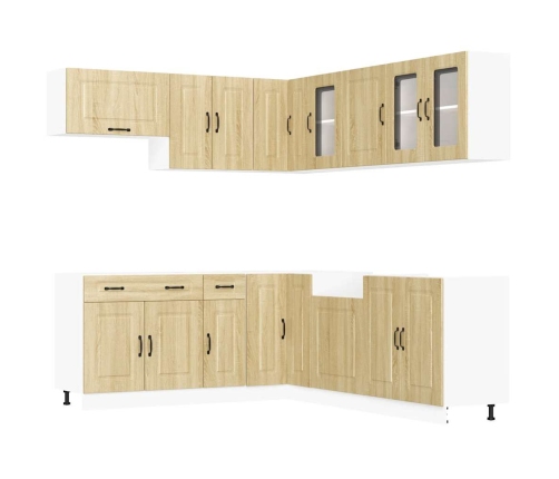 Mueble cocina Kalmar roble sonoma 11 pzas madera contrachapada