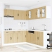 Mueble cocina Kalmar roble sonoma 11 pzas madera contrachapada