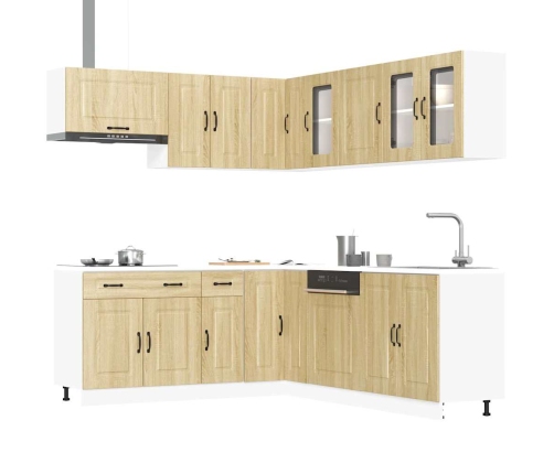 Mueble cocina Kalmar roble sonoma 11 pzas madera contrachapada