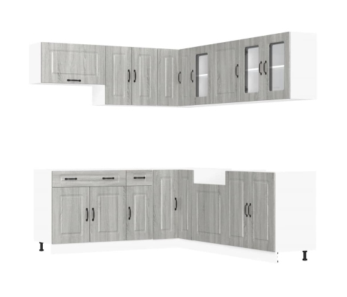 Mueble cocina Kalmar sonoma gris 11 pzas madera contrachapada