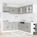 Mueble cocina Kalmar sonoma gris 11 pzas madera contrachapada