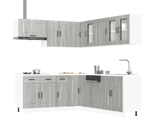 Mueble cocina Kalmar sonoma gris 11 pzas madera contrachapada