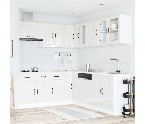 Mueble cocina Lucca blanco brillo 11 pzas madera contrachapada