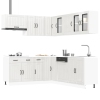 Mueble cocina Lucca blanco brillo 11 pzas madera contrachapada