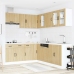 Mueble cocina Lucca roble sonoma 11 pzas madera contrachapada