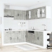 Mueble cocina Lucca gris hormigón 11 pzas madera contrachapada