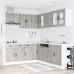 Mueble cocina Lucca sonoma gris 11 pzas madera contrachapada