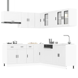 Mueble de cocina Porto blanco 11 piezas madera contrachapada