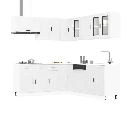 Mueble de cocina Porto blanco 11 piezas madera contrachapada