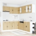 Mueble cocina Porto roble sonoma 11 pzas madera contrachapada