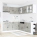 Mueble cocina Porto gris hormigón 11 pzas madera contrachapada