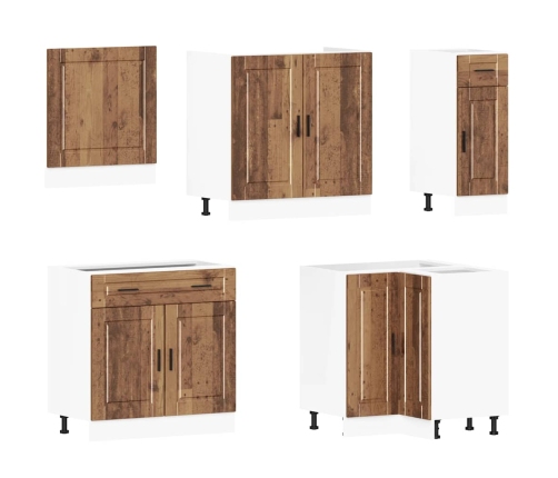 Mueble cocina Porto madera vieja 11 pzas madera contrachapada