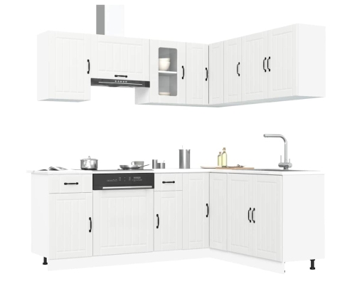 Mueble de cocina Kalmar blanco 11 piezas madera contrachapada