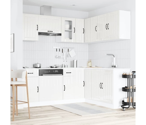 Mueble cocina Kalmar blanco brillo 11 pzas madera contrachapada