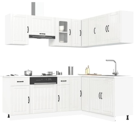 Mueble cocina Kalmar blanco brillo 11 pzas madera contrachapada