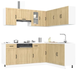 Mueble cocina Kalmar roble sonoma 11 pzas madera contrachapada