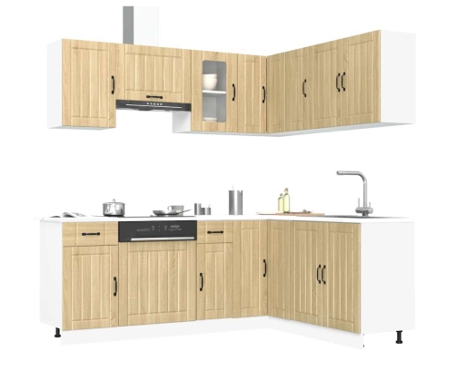 Mueble cocina Kalmar roble sonoma 11 pzas madera contrachapada