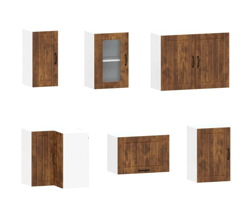 Mueble cocina Kalmar roble ahumado 11 pzas madera contrachapada