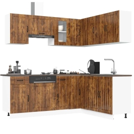 Mueble cocina Kalmar roble ahumado 11 pzas madera contrachapada