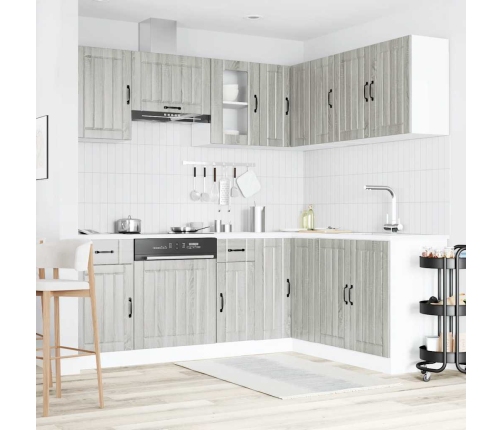 Mueble cocina Kalmar sonoma gris 11 pzas madera contrachapada