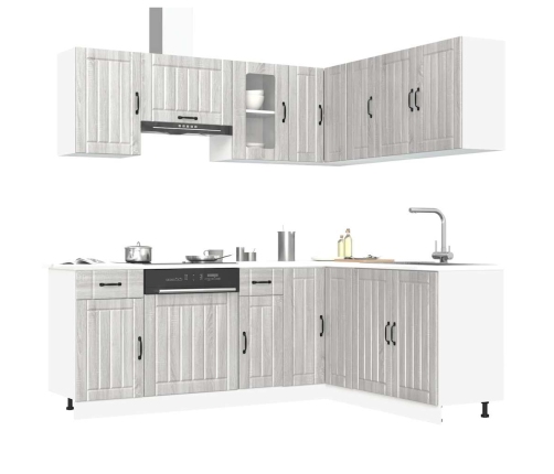 Mueble cocina Kalmar sonoma gris 11 pzas madera contrachapada