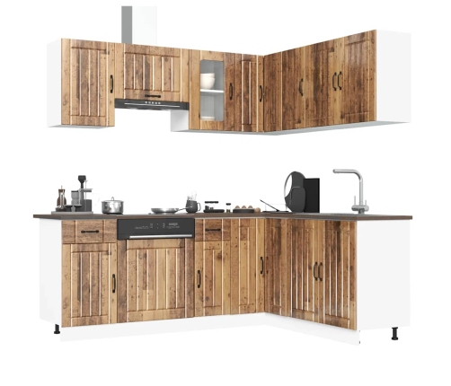 Mueble cocina Kalmar madera vieja 11 pzas madera contrachapada