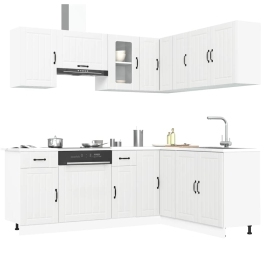 Mueble de cocina Lucca blanco 11 piezas madera contrachapada