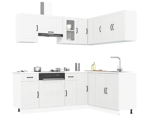 Mueble de cocina Lucca blanco 11 piezas madera contrachapada