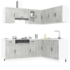 Mueble cocina Lucca gris hormigón 11 pzas madera contrachapada