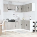 Mueble cocina Lucca sonoma gris 11 pzas madera contrachapada