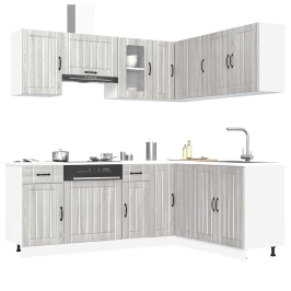 Mueble cocina Lucca sonoma gris 11 pzas madera contrachapada