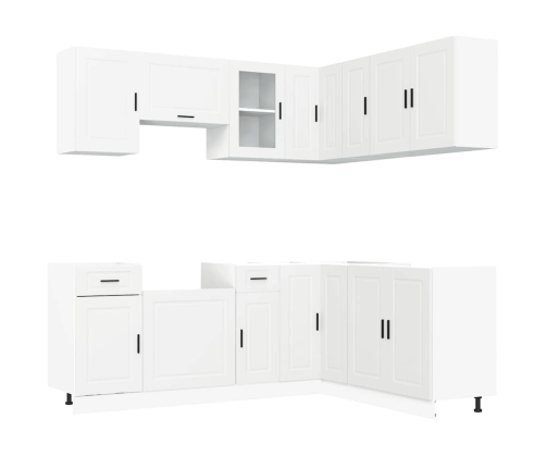 Mueble de cocina Porto blanco 11 piezas madera contrachapada